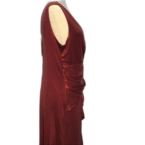 BeryLove XL Red Glitter Evening Midi Dress - Picture 5 of 12